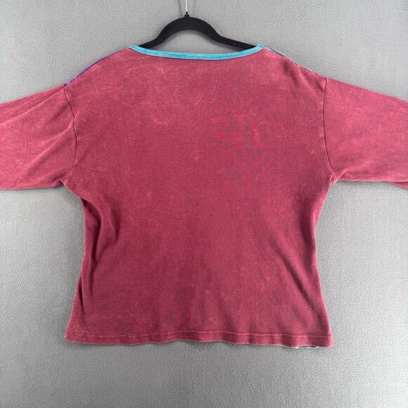 Vintage 90s Y2K Nepal? Embroidered Bohemian Long Sleeve Top No Tags M/L? - Picture 4 of 9